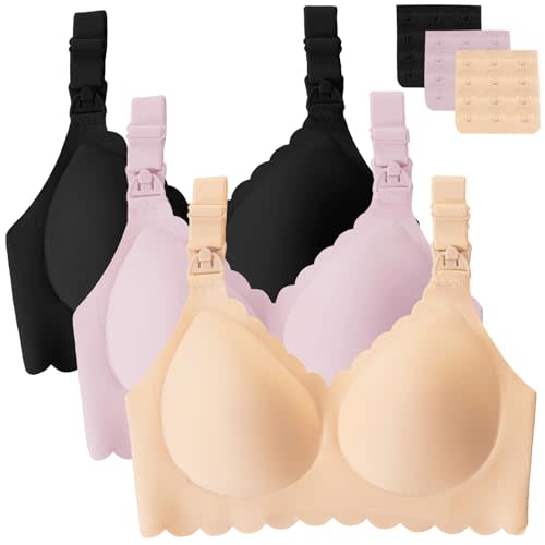 Gailife 3 Pack Nursing Bras for Breastfeeding Seamless Wireless Maternity Bras for Pregnancy Soft Sleep Breastfeeding Bra