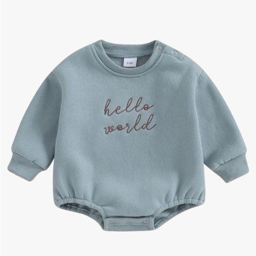 VISGOGO Newborn Infant Baby Boy Girls Oversized Romper Little Dude Sweater Onesie Coming Home Outfit Neutral Clothes