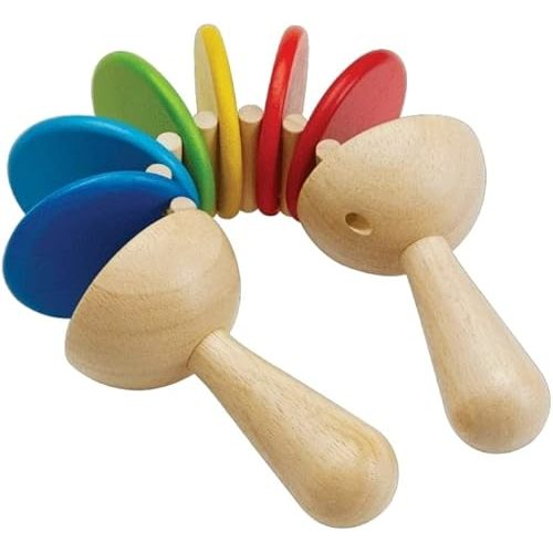 PlanToys Wooden Clatter Toy Percussion Musical Instrument (6413) | Sustainably Made from Rubberwood and Non-Toxic Paints and Dyes