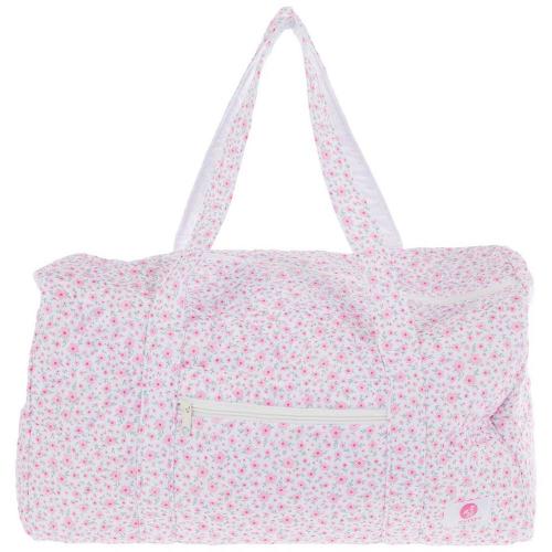 Pink & Green Floral Quilted Duffel Bag