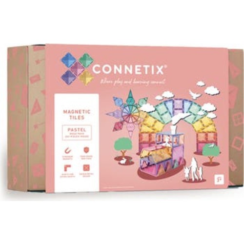 Kids' Pastel Magnetic Tiles 202-Piece Mega Pack