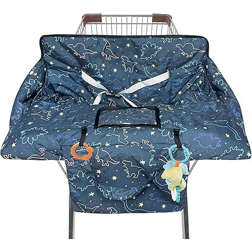 Shopping Cart Cover for Baby,2-in-1 High Chair Cover with Portable Cloth Bag,Cart Seat Pad for Babies Grocery Cushion Cover Restaurant,Suitable for All Supermarkets