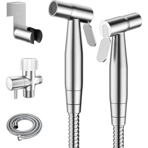 Arofa Handheld Bidet Sprayer for Toilet - 2 Pack Bidets Faucet for Existing Toilets Cloth Diaper Jet Sprayer, Stainless Steel Muslim Shower with Bidet Hose for Feminine Wash
