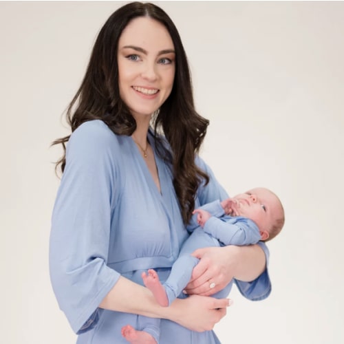 Lila Labor & Postpartum Gown in Periwinkle Blue