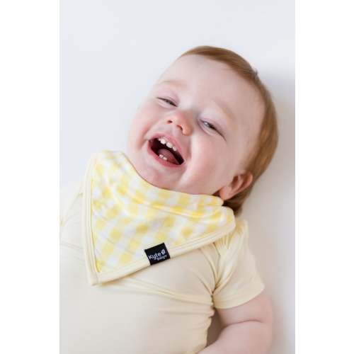 Bib in Gingham Chamomile