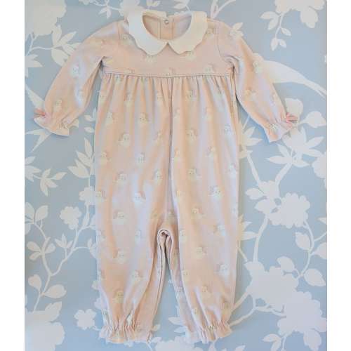 Edgehill Collection x The Broke Brooke Baby Girls Leighton Peter Pan Collar Vintage Santa Coverall