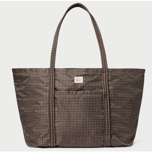 Dina Brown/Black Check Travel Tote | Tote | Diaper Bag