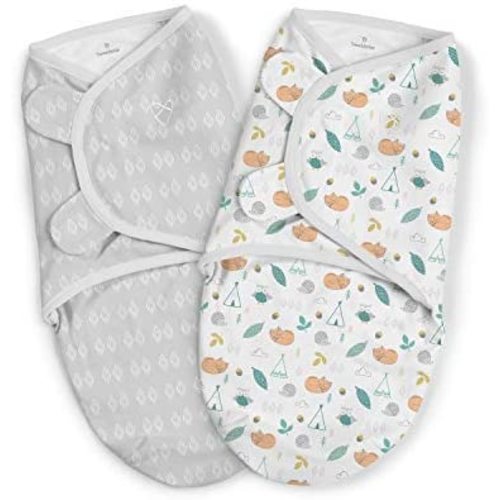 SwaddleMe Original Swaddle – Size Small, 0-3 Months, 2-Pack (Sleepy Forest)