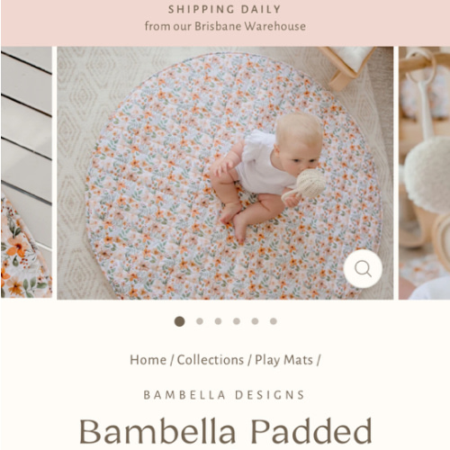 Bambella Padded Waterproof Play Mat | Bloom