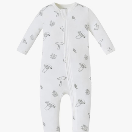 Owlivia Organic Cotton Baby Pajamas, Boys Girls Zip Front Sleep 'N Play Pjs, Footed Sleeper, Long Sleeve