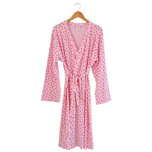 Pink Strawberry / Organic Pointelle Women's Robe