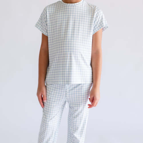 Youth Jogger Set In Blue Gingham