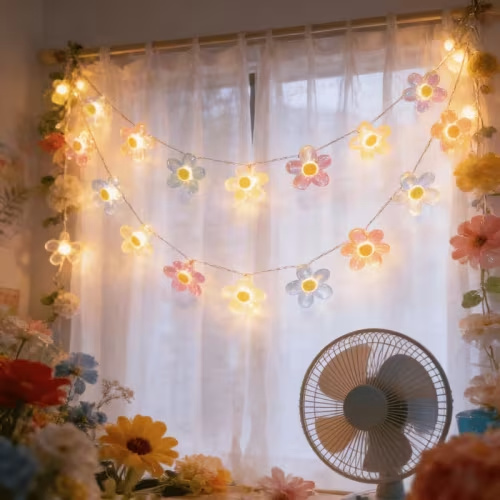 1pc small daisy macaron flower string lights girly bedroom - Temu