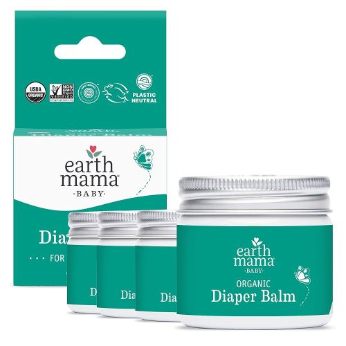 Earth Mama Organic Diaper Balm 2-Ounce | Diaper Cream for Baby | EWG Verified, Petroleum & Artificial Fragrance-Free with Calendula for Sensitive Skin (4-Pack)
