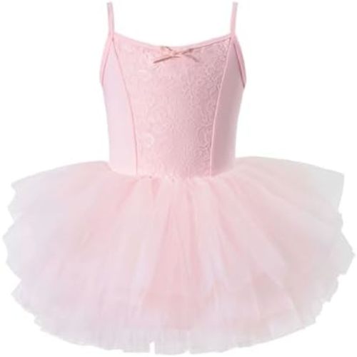 Tutu.kk Toddler Ballet Leotards Tutu Dress Sleeveless Lace Printed Fabric Dance for Girls Ballerina Outfit