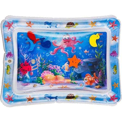 Splashin'kids Inflatable Tummy time Premium Water mat Infants and Toddlers is the Perfect Fun time Play Activity Center Your Baby's Stimulation Growth