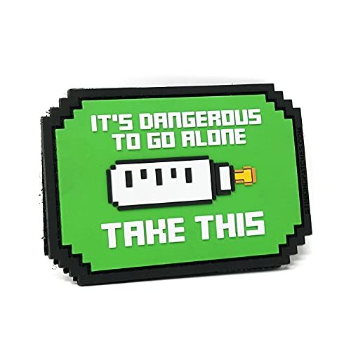 It's Dangerous to Go Alone Baby Bottle Diaper Bag PVC Hook and Loop Patch | Funny Tactical Patch