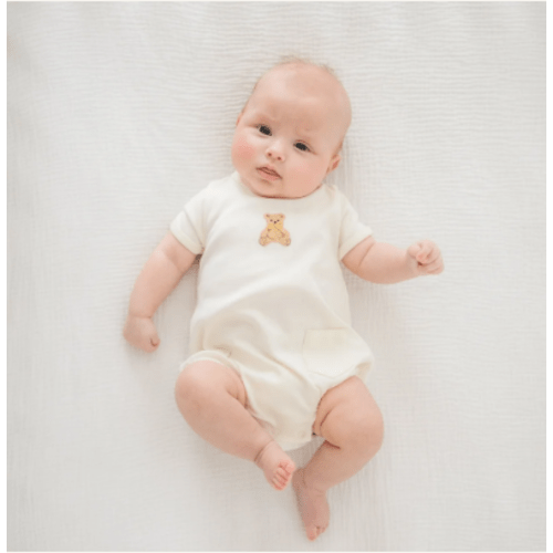 Bear Hugs Hand-Embroidered Bubble - Ivory