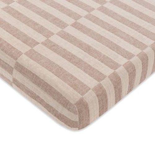 Babyletto Muslin Mini Crib Sheet, GOTS Certified Organic Cotton - Cocoa Stripe