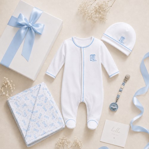 First Weeks Layette · Blue Darling Cowboy Boots · Curated by You – Magnolia Baby