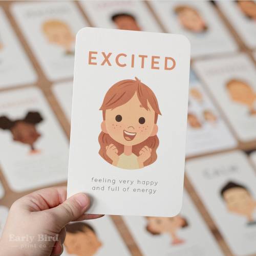 Feelings Flashcards, Emotions and Calming Techniques Chart, Montessori Flashcards, Calming Corner, Homeschool Resources