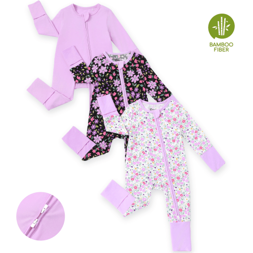 PatPat Baby Clothes for Girls Bamboo Viscose Snug Fit Baby Sleepers 2-Way Zipper Baby Pajamas Bodysuit Baby Girl Outfits Gifts for Newborn 0-3M