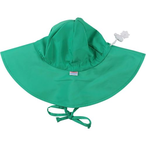 RuffleButts Baby Girls Floppy Wide Brim UPF 50+ - Baby Sun Hat Bright Green