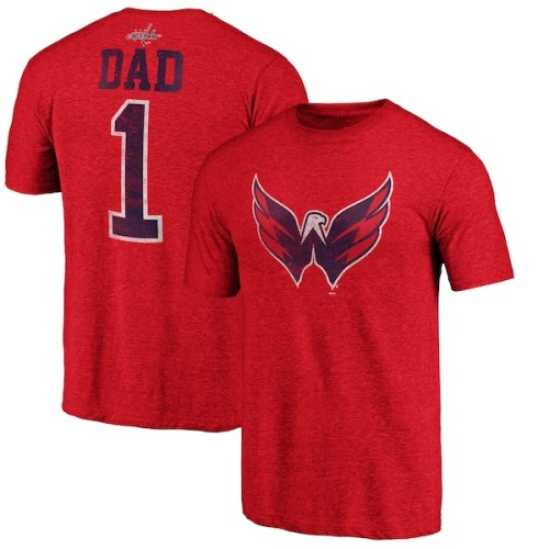 Men's Washington Capitals Red Greatest Dad Tri-Blend T-Shirt