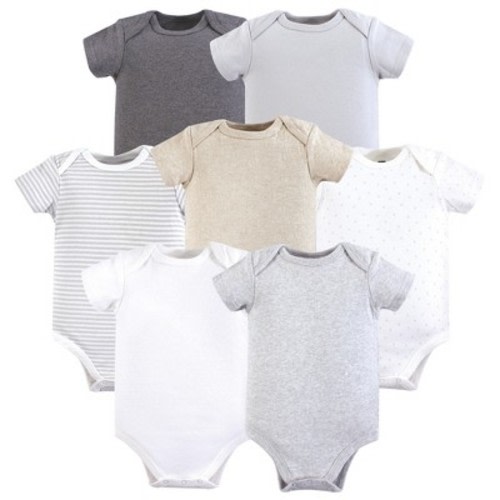 Hudson Baby Cotton Bodysuits 7pk, Neutral Basic, Size: 0-3 months