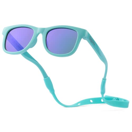 Polarized Baby Sunglasses With Strap - Unbreakable Flexible Infant Sunglasses For Toddlers Newborns 0-24 Months