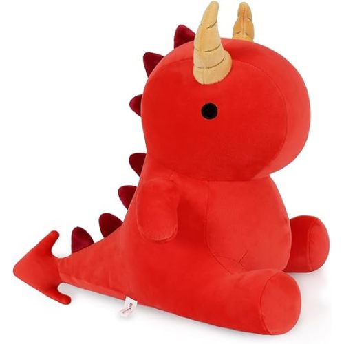 Ditucu Cute Dinosaur Plush Dragon Stuffed Animals Toys Dolls Soft Dino Plushie Birthday Gifts for Kids Girls Boys Red 12 inch