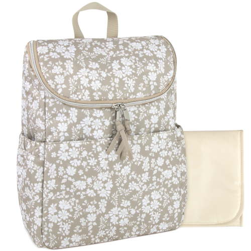 Baby Essentials Baby Diaper Backpack with Stroller Straps and Matching Changing Pad in Dusty Floral