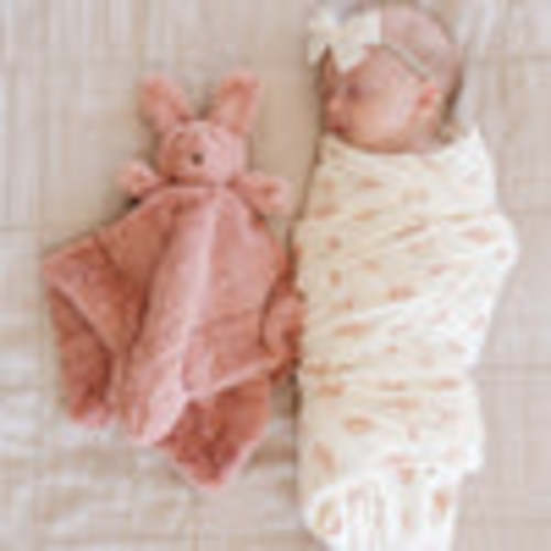 Bunny Lovey Stuffed Animal Blanket Pink | Saranoni