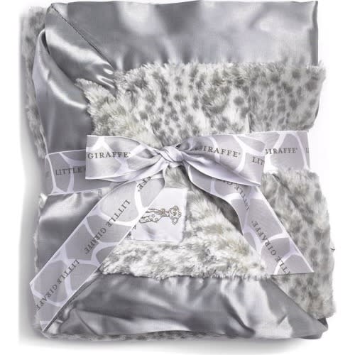 Little Giraffe Snow Leopard Luxe Baby Blanket