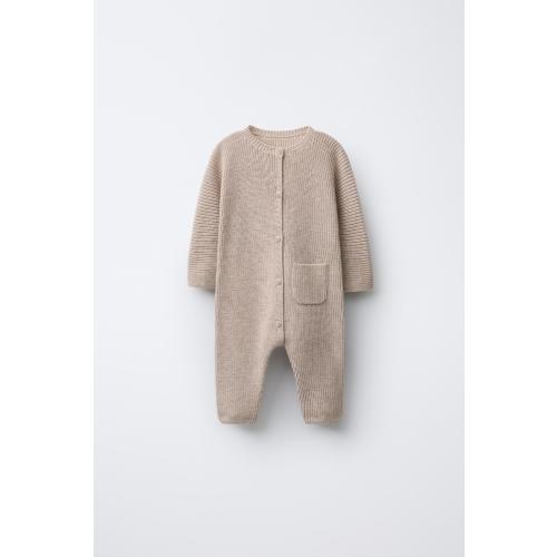 PEARL KNIT JUMPSUIT - Sand / Marl | ZARA United States 0-3 months