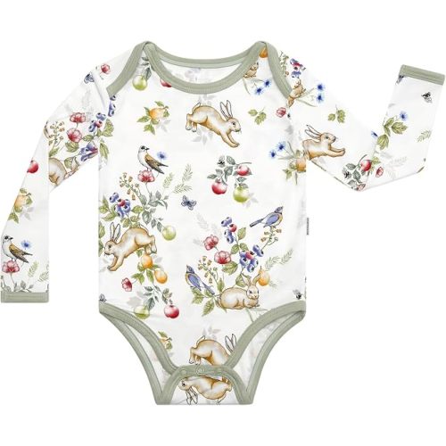 Baby Bamboo Viscose Long Sleeve Bodysuits Unisex Bodysuit NB-24M
OEKO-TEX Certified, Stretchy, Soft, Snap Closure, Mitten Cuffs, Infant One Piece, Tag free, Easy Diaper Changes