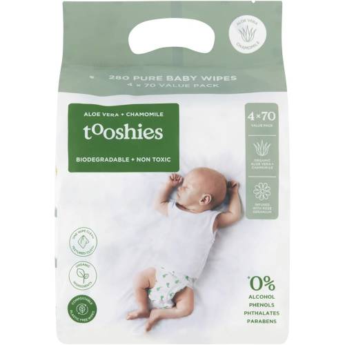 Tooshies ECO Wipes Aloe Vera & Chamomile Baby Wipes 280 pack