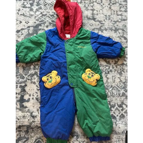 Vintage 80s Color Block Infant Baby Snowsuit