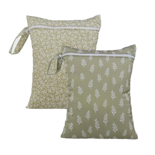 HappyFlute 2pcs Wet Bag Waterproof Bag Set-Cactus and Animal Pattern Wet Bag for Towels,Diaper Bag,Swim Bag,Beach Bag,Gym Bag,Wet/Dry Bag,Wet Clothes Bag,Wet Swimsuit Bag,10.2x14.4 inches.(Flower)