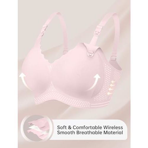 OEAK Nursing Bra for Breastfeeding Soft Supportive Maternity Bras Comfortable Wireless Pregnancy Bras Hands Free Pumping Bras