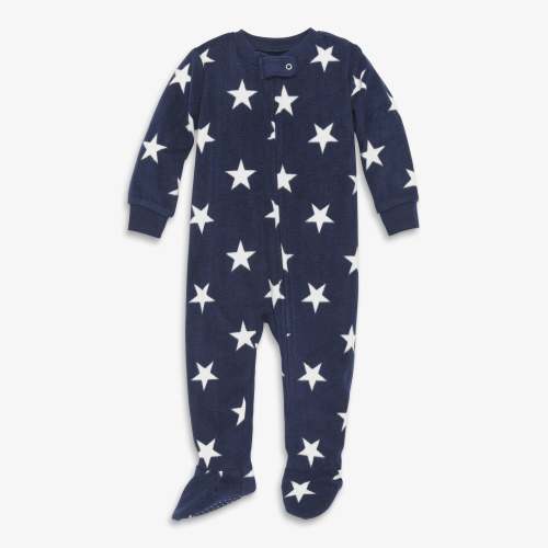 Clearance baby fleece zip footie in star | Primary.com