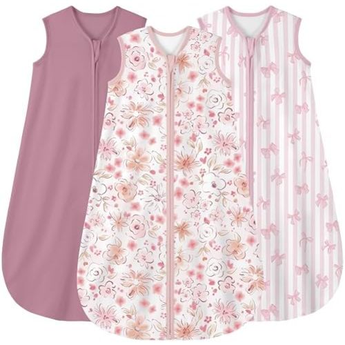 Yoofoss Baby Sleep Sack 0-6 Month 0.5TOG 100% Organic Cotton 2-Way Zipper