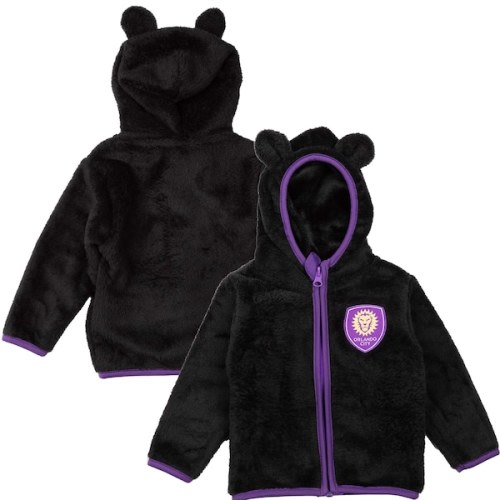 Toddler Orlando City SC  Sport Design Sweden Black Tie-Breaker Teddy Full-Zip Hoodie