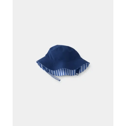 Baby Boy Reversible Stripe Swim Hat - Blue - 0-9M