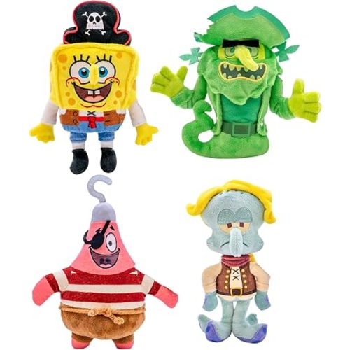 SpongeBob SquarePants Movie: The Search for SquarePants - Bikini Bottom Glow Pals 6" Plush Toy Assortment, Glow-in-the-Dark SpongeBob, Patrick, Squidward, Flying Dutchman Collectibles for Kids Ages 3+