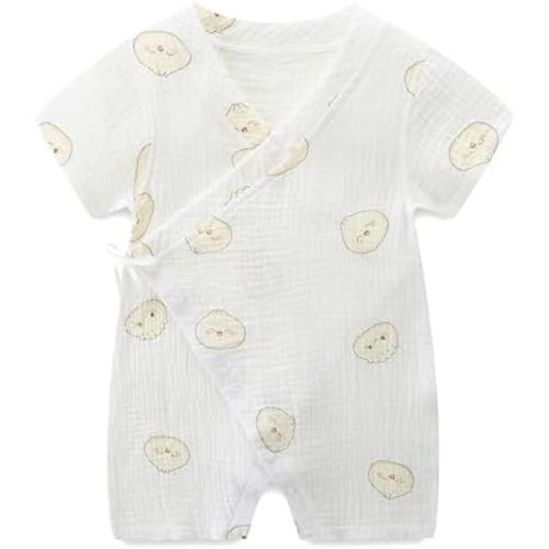 Baby Kimono Robe Romper with Traditional Korean Design Prints 100% Cotton