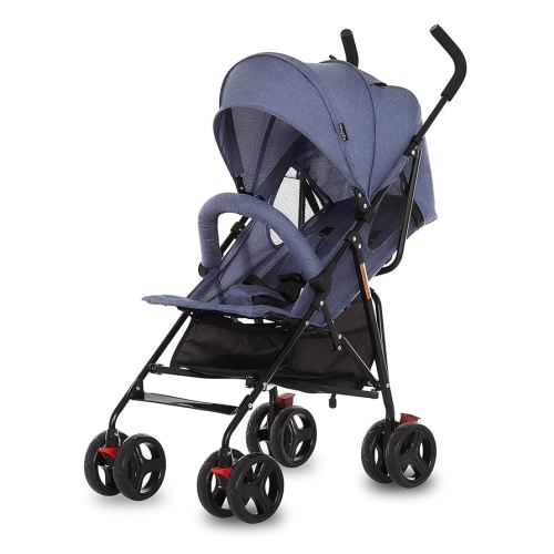 Dream On Me Vista Moonwalk Baby Stroller in Blue, Lightweight Infant Stroller with Compact Fold, Multi-Position Recline Umbrella Stroller with Canopy, Extra Large Storage and Cup Holder