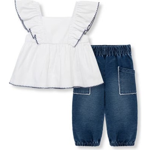 Ruffled Top & Denim Leggings Set, 18M