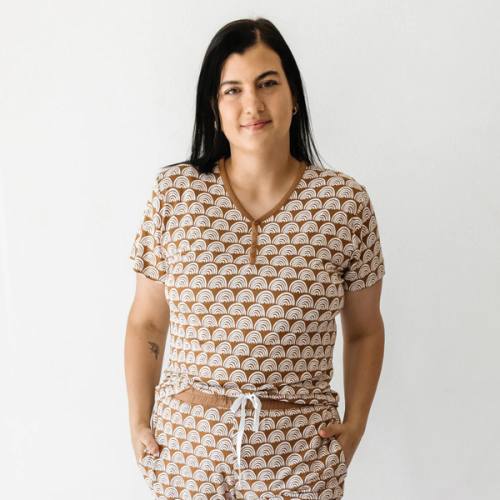 Rust Rainbows Women's Short Sleeve Pajama Top - Little Sleepies