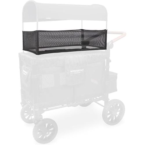 WONDERFOLD 4-Sided Shade Net Stroller Wagon Accessory Featuring 360 Degrees of Coverage Made with Lightweight Mesh Sides for Ventilation and Visibility (Fits Only W2 Elite/Luxe)